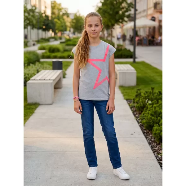  Tricou fetita cu maneca scurta SAM 73 KATHERINE GT 559 GRI DESCHIS 
