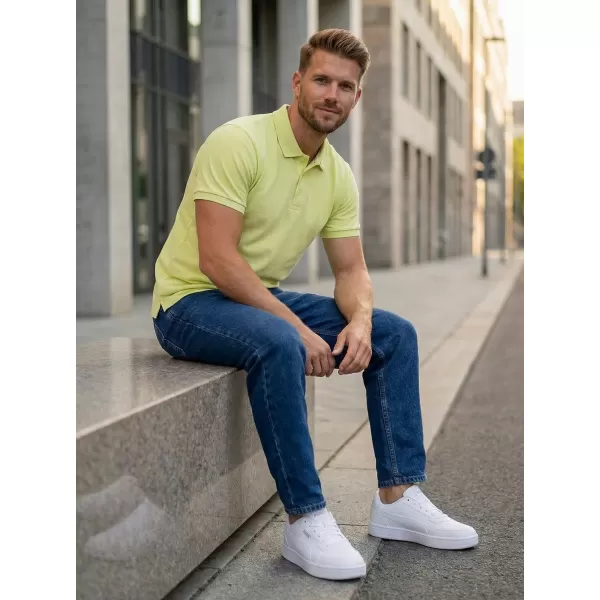  Tricou pentru bărbați cu guler SAM 73 HENRY MT 788 SVĚTLE GALBEN VERZUI 