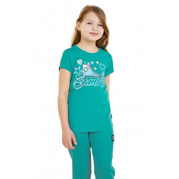  Tricou fetita cu maneca scurta SAM 73 URSULA GT 563 VERDE NEON 