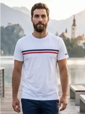 Tricou pentru bărbați cu mâneci scurte SAM 73 LARRY MT 803 ALB