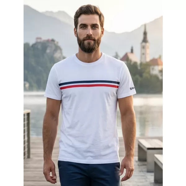  Tricou pentru bărbați cu mâneci scurte SAM 73 LARRY MT 803 ALB 