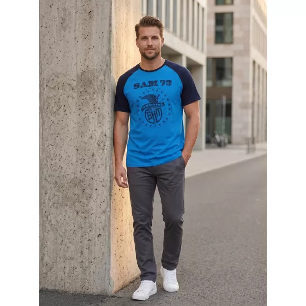  Tricou bărbătesc cu mâneci scurte SAM 73 JORDAN MT 805 ALBASTRU STRĂLUCITOR 