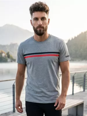 Tricou bărbătesc cu mâneci scurte SAM 73 LARRY MT 803 GRI