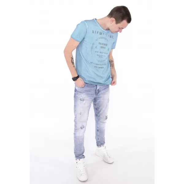  Tricou pentru bărbați KIXMI NAVIN ALBASTRU 
