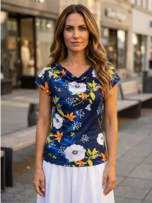 Tricou pentru femei KIXMI NANCY ALBASTRU INCHIS