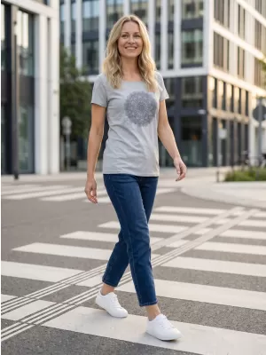 Tricou pentru femei cu mâneci scurte SAM 73 DEBORAH WT 845 GRI DESCHIS