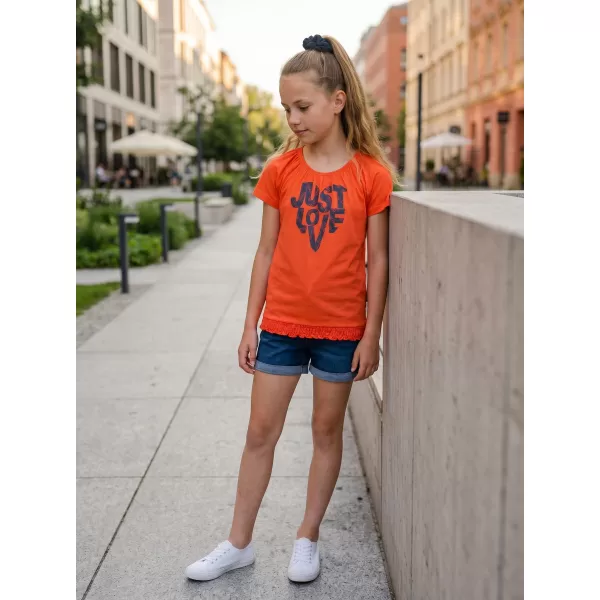  Tricou fetita cu maneca scurta SAM 73 JAYLENE GT 565 PORTOCALIU DESCHIS 