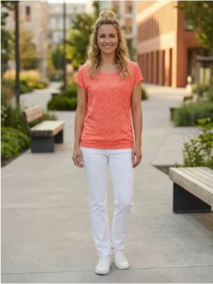 Tricou dama cu maneca scurta SAM 73 CINDY WT 859 PORTOCALIU DESCHIS