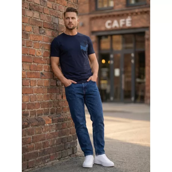  Tricou bărbătesc cu mâneci scurte SAM 73 SEAN MT 796 ALBASTRU ÎNCHIS 