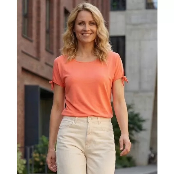  Tricou dama cu maneca scurta SAM 73 FELICIA WT 854 PORTOCALIU DESCHIS 