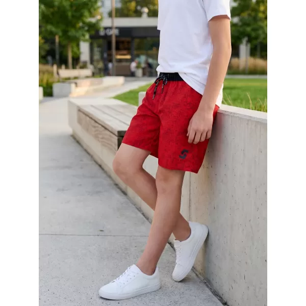  Pantaloni scurți de înot pentru băieți SAM 73 DOMINIC BS 540 ROŞU 