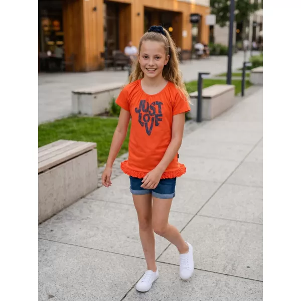  Tricou fetita cu maneca scurta SAM 73 JAYLENE GT 565 PORTOCALIU DESCHIS 