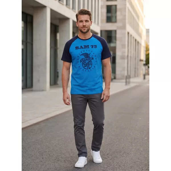  Tricou bărbătesc cu mâneci scurte SAM 73 JORDAN MT 805 ALBASTRU STRĂLUCITOR 