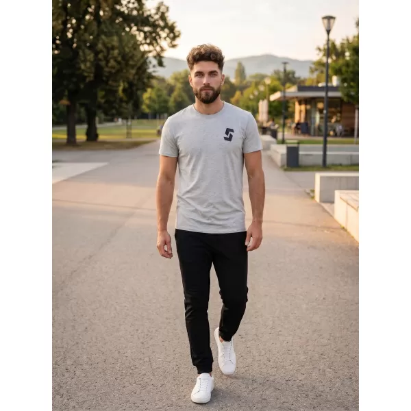  Tricou bărbătesc cu mâneci scurte SAM 73 DOUGALL MT 801 GRI DESCHIS 