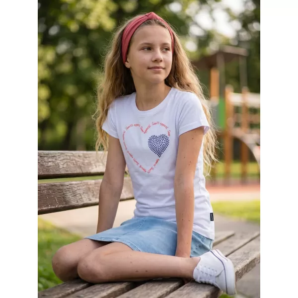  Tricou fetita cu maneca scurta SAM 73 ALAINA GT 564 ALB 