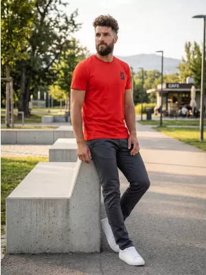 Tricou bărbătesc cu mâneci scurte SAM 73 DOUGALL MT 801 ROŞU