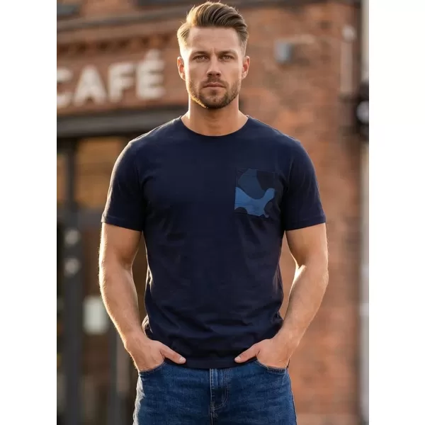  Tricou bărbătesc cu mâneci scurte SAM 73 SEAN MT 796 ALBASTRU ÎNCHIS 