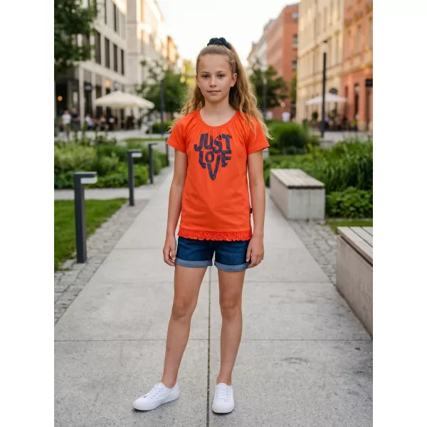  Tricou fetita cu maneca scurta SAM 73 JAYLENE GT 565 PORTOCALIU DESCHIS 