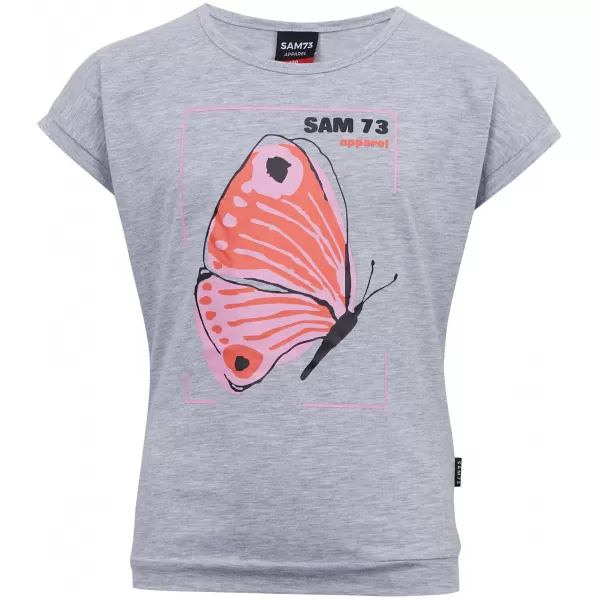  Tricou fetita cu maneca scurta SAM 73 AVERIE GT 566 GRI DESCHIS 