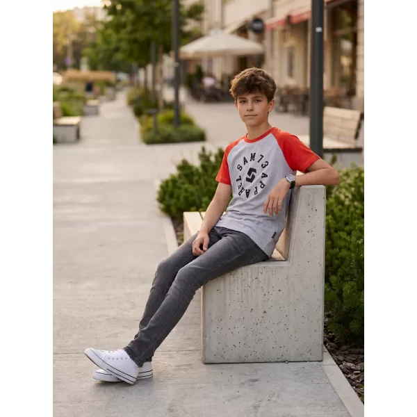  Tricou băiat cu mâneci scurte SAM 73 RICHARD BT 558 GRI DESCHIS 