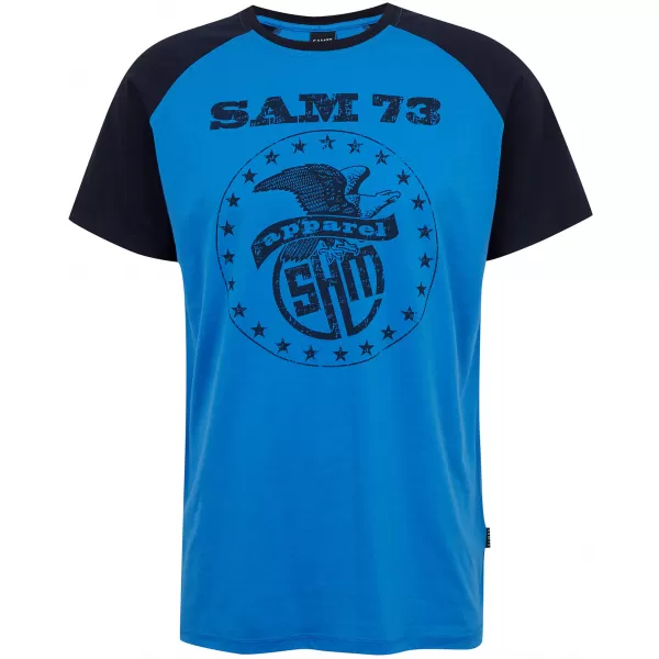  Tricou bărbătesc cu mâneci scurte SAM 73 JORDAN MT 805 ALBASTRU STRĂLUCITOR 