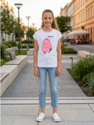 Tricou fetita cu maneca scurta SAM 73 AVERIE GT 566 ALB