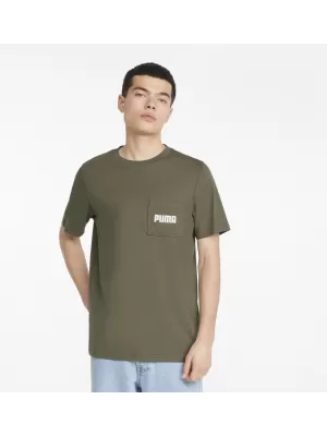 Tricou pentru bărbați PUMA MODERN BASIC POCKET TEE MUŞCHI VERDE ÎNCHIS