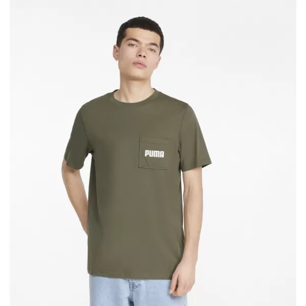  Tricou pentru bărbați PUMA MODERN BASIC POCKET TEE MUŞCHI VERDE ÎNCHIS 