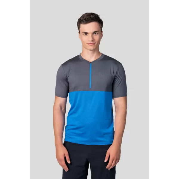  Tricou pentru bărbați HANNAH SANVI ASFALT/ ALBASTRU FRANCEZ MEL 