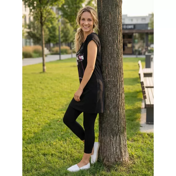  Dámské prodloužené triko ALTISPORT CARRYOVER ALW043K388 ČERNÁ/RŮŽOVÁ 