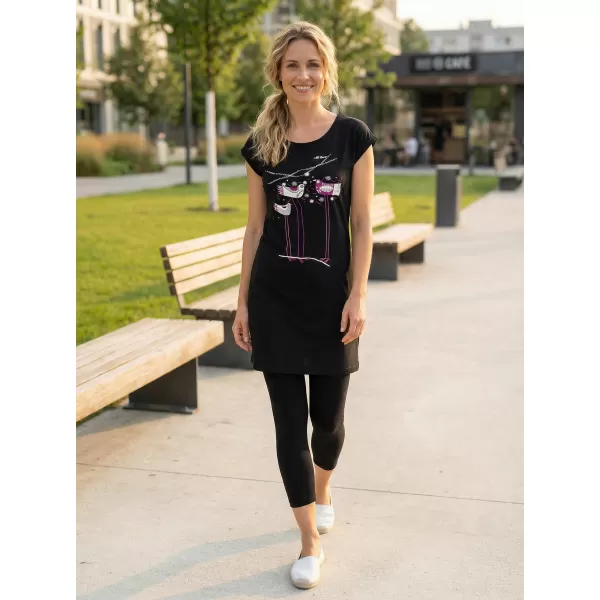  Dámské prodloužené triko ALTISPORT CARRYOVER ALW043K388 ČERNÁ/RŮŽOVÁ 
