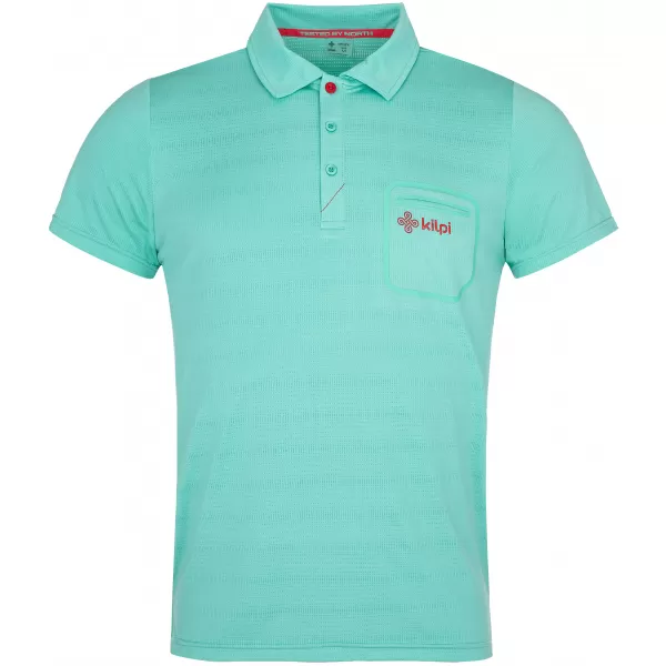  Tricou pentru bărbați cu guler KILPI GIVRY-M RM0304KI TURCOAZ 
