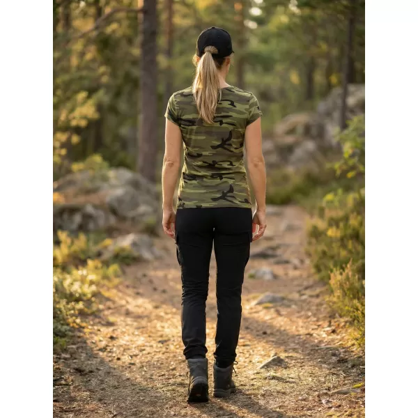  Tricou pentru femei ALTISPORT ALW002C122 VERDE CAMO/ALB 