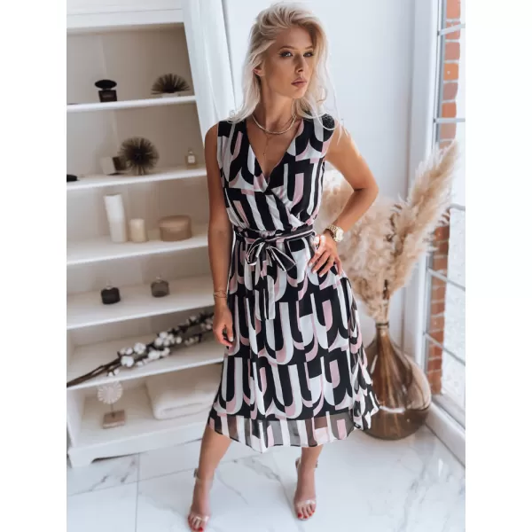  Rochie DSTREET BALI EY1902z ALB -NEGRU 