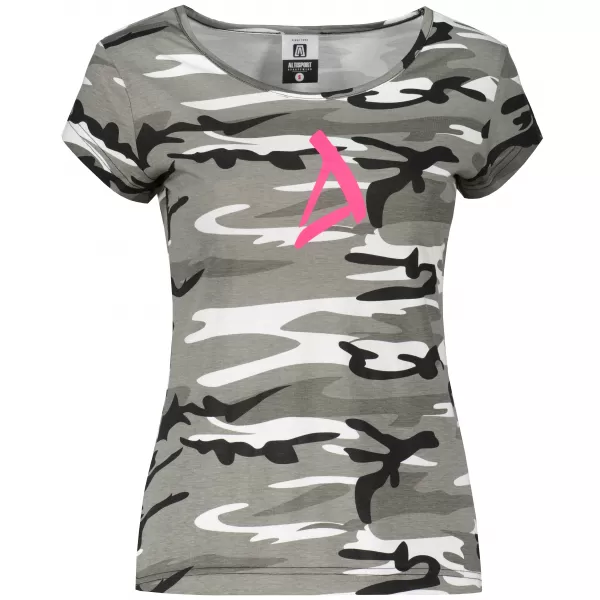  Tricou pentru femei ALTISPORT ALW002C122 CAMO GRI/ROZ 