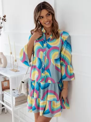 Rochie DSTREET EY2042 ALBASTRU DESCHIS