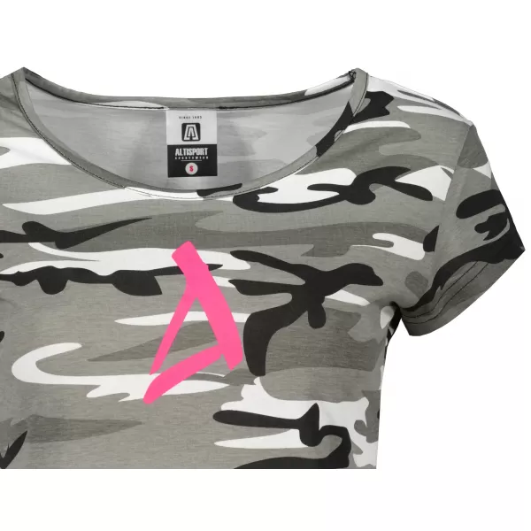  Tricou pentru femei ALTISPORT ALW002C122 CAMO GRI/ROZ 