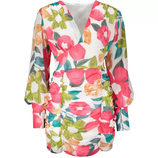  Rochie DSTREET EY2080Z ALB/ROZ 