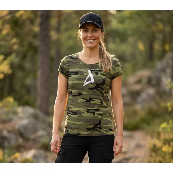  Tricou pentru femei ALTISPORT ALW002C122 VERDE CAMO/ALB 