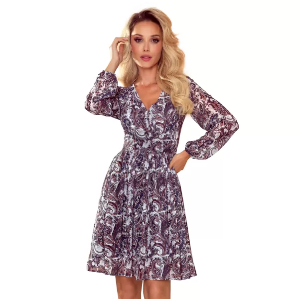  Rochie NUMOCO 357-1 ALBASTRU/BEJ 