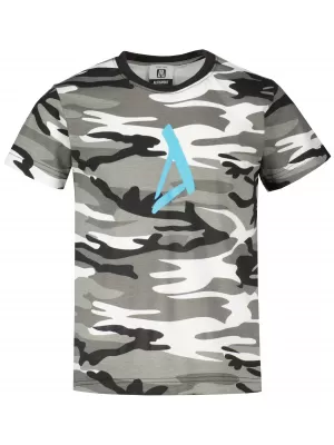Tricou pentru copii ALTISPORT ALK002C149 CAMO GRI/ALBASTRU