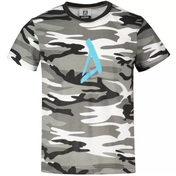  Tricou pentru copii ALTISPORT ALK002C149 CAMO GRI/ALBASTRU 