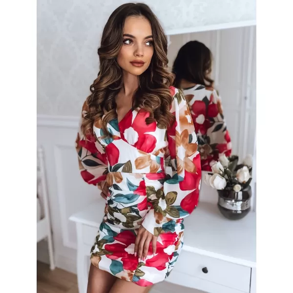  Rochie DSTREET EY2080Z ALB/ROZ 