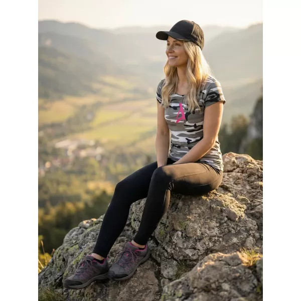  Tricou pentru femei ALTISPORT ALW002C122 CAMO GRI/ROZ 