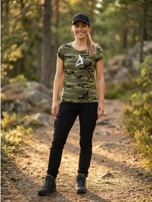Tricou pentru femei ALTISPORT ALW002C122 VERDE CAMO/ALB