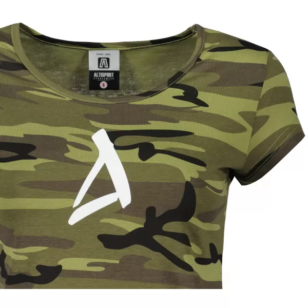  Tricou pentru femei ALTISPORT ALW002C122 VERDE CAMO/ALB 