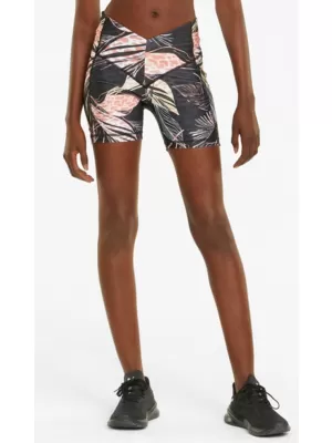 Pantaloni scurți de damă PUMA TRAIN TREND AOP EVERSCULPT HIGH WAIST 5 TIGHT SHORT 521610-01 NEGRU