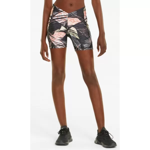  Pantaloni scurți de damă PUMA TRAIN TREND AOP EVERSCULPT HIGH WAIST 5 TIGHT SHORT 521610-01 NEGRU 