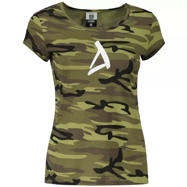  Tricou pentru femei ALTISPORT ALW002C122 VERDE CAMO/ALB 