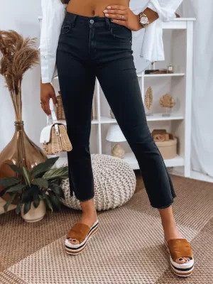Pantalonii pentru doamne DSTREET UY1260 NEGRU